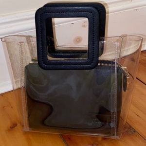 STAUD mini Shirley PVC and leather handbag
